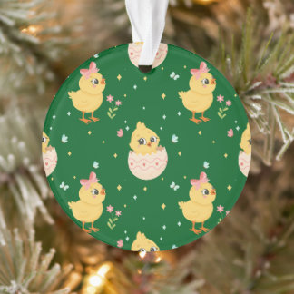 Ornamento Filhote de Páscoa Fofo com Padrão Sem Costura de L