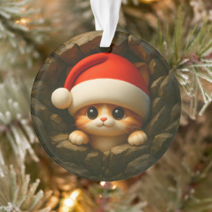 Ornamento Filhote Fofa de Natal de Duas Faces