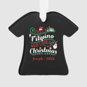 Ornamento Filipinas - Filipino que ama o Natal