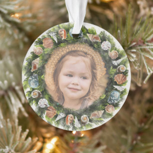 Ornamento Fios de Natal Tropicais 2 Fotados Personalizados