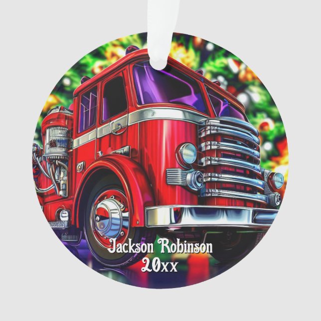 Ornamento Fire Truck Natal (Frente)