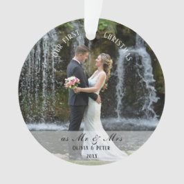 Ornamento First Christmas Married as Mr. & Mrs.