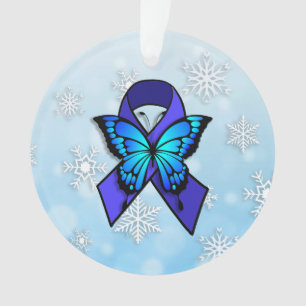 Ornamento Fita de Fadiga Crônica e Borboleta Natal
