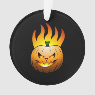 Ornamento Flaming Jack O'lantern Halloween Pumpkin