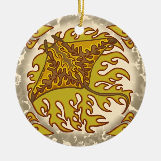 Ornamento Flaming Manta Ray (Frente)