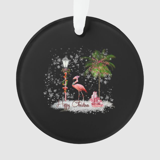 Ornamento Flamingo de Natal (Frente)