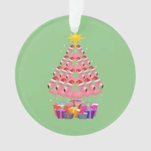 Ornamento Flamingo Ugly Christmas Tree Engraçado Gift