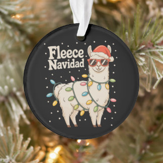 Ornamento Fleece Navidad Christmas Llama Xmas Lights
