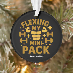 Ornamento Flexionando Meu Mini-Pacote Engraçado Fitness Mar
