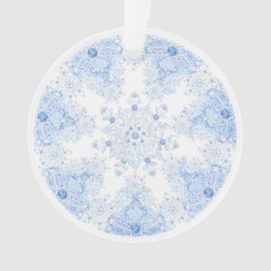Ornamento Floco de neve azul gelo