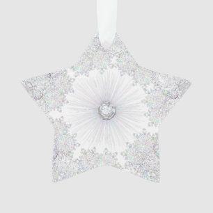 Ornamento floco de neve branco