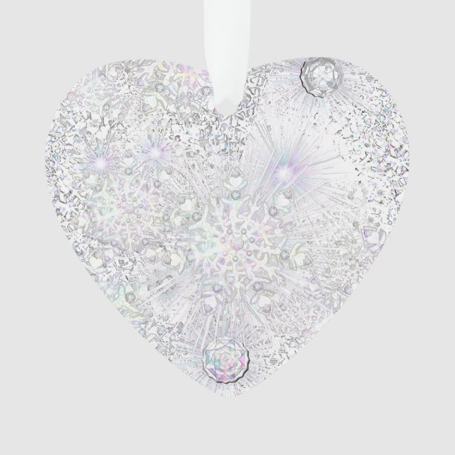 Ornamento floco de neve branco (Frente)