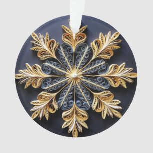 Ornamento Floco de neve com efeito de enrolamento 3d