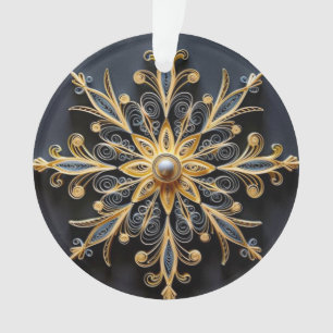 Ornamento Floco de neve com efeito de enrolamento 3d