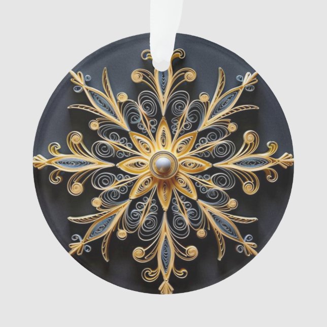 Ornamento Floco de neve com efeito de enrolamento 3d (Frente)