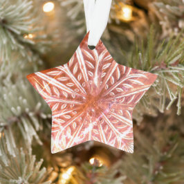 Ornamento Floco de neve em fundo vermelho