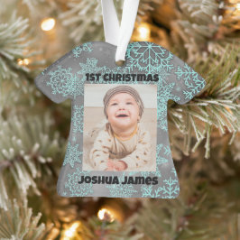 Ornamento Floco de neve Foto Personalizada 1rua Natal