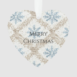 Ornamento Flocos de neve de Natal com Creme Azul