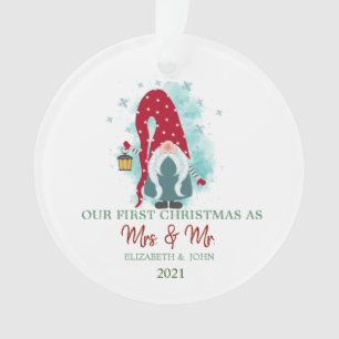 Ornamento Flocos de Neve do Noso Primeiro Natal de Gnome Fof