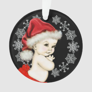 Ornamento Flocos de Neve Prateados Primeiro Natal da Menina