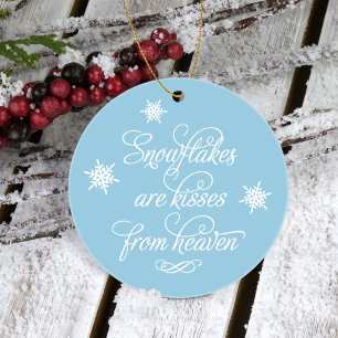 Ornamento Flocos de neve são Beijos de Citação de Script