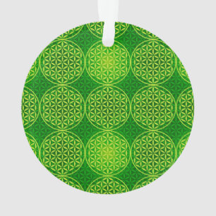 Ornamento Flor da vida - padrão do selo - verde