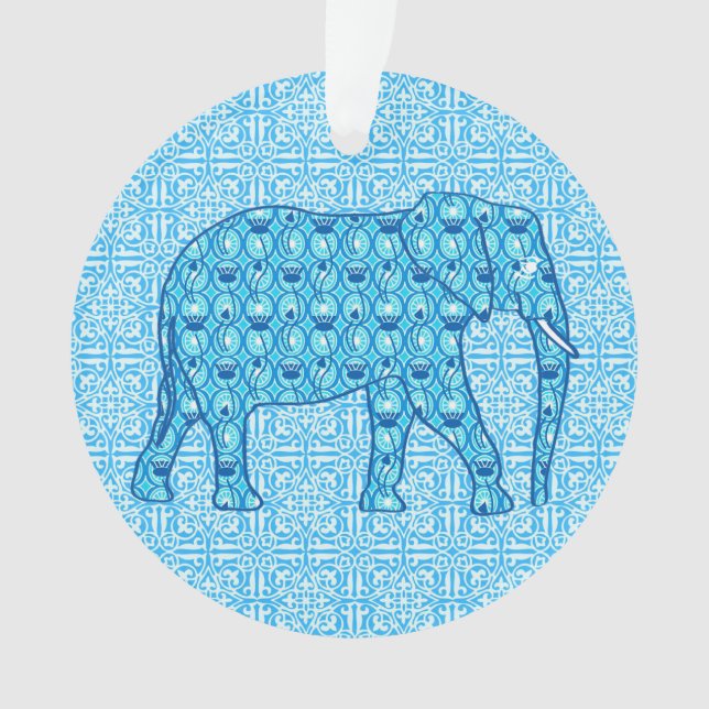 Ornamento flor de lótus elefante - turquesa (Frente)