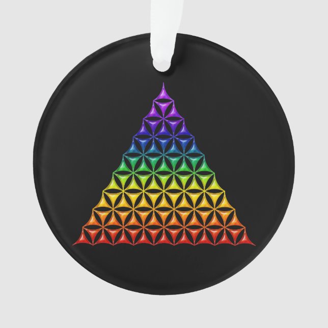 Ornamento Flor de Vida / Blume des Lebens - pirâmide Chakra (Frente)