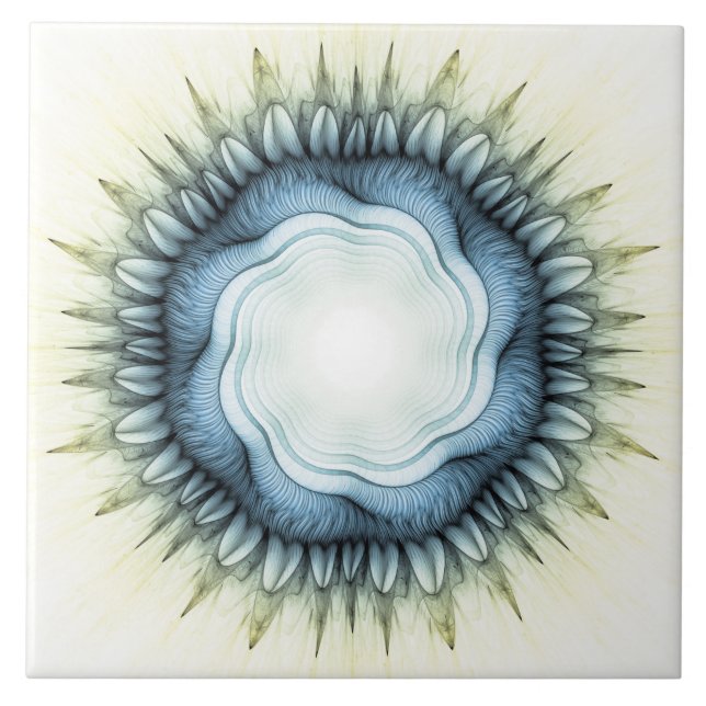 Ornamento floral azul giratório (Frente)