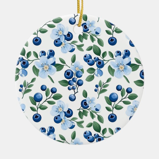 Ornamento Floral de Blueberry (Frente)