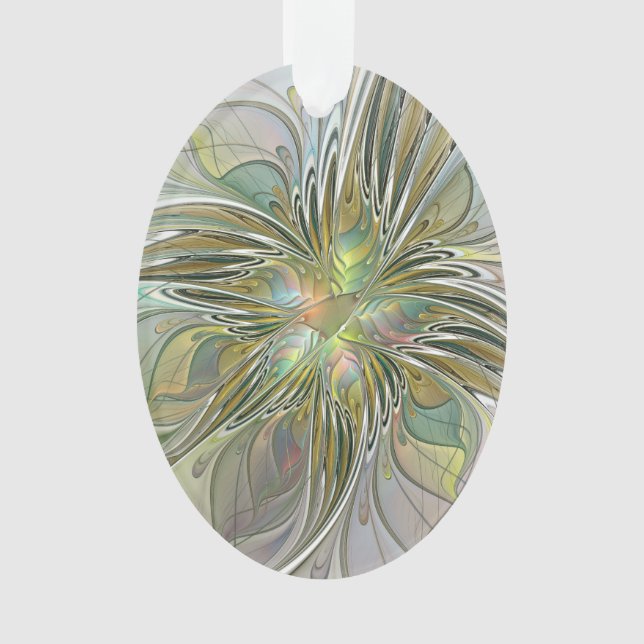 Ornamento Floral Fantasy Moderna Arte Fractal Flor Com Doura (Frente)