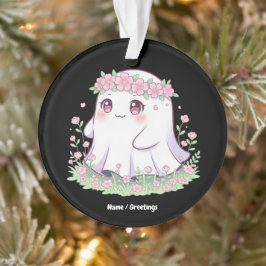 Ornamento Floral Ghost Halloween Figurume para Meninas