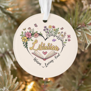 Ornamento Floral Librarian Heart