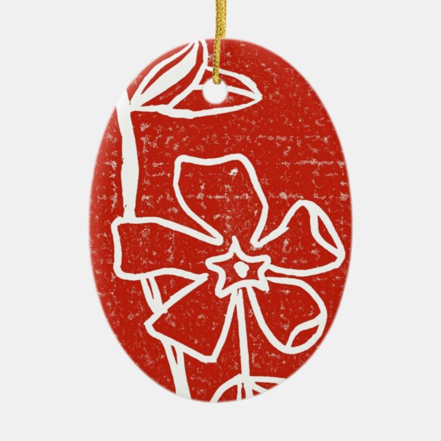 Ornamento Floral "Red Vinca" (Frente)