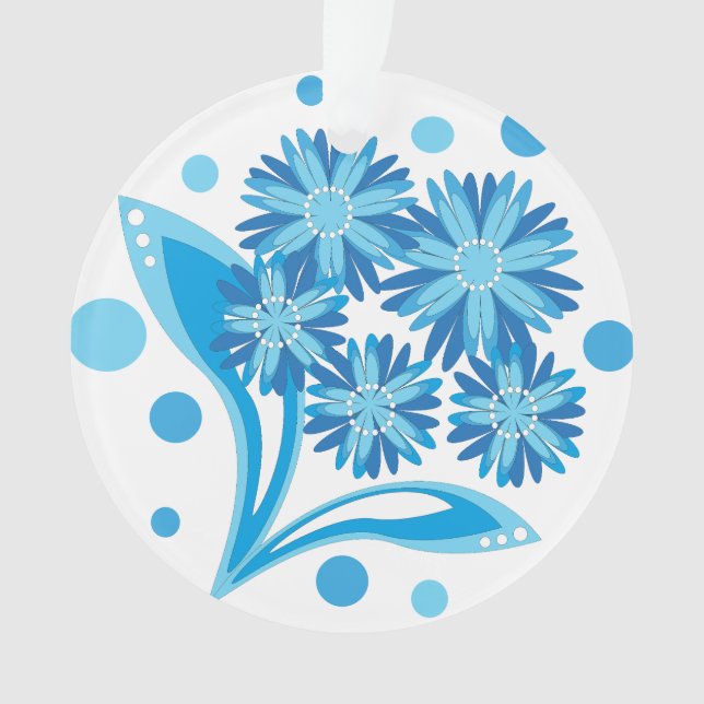 Ornamento Flores azuis originais (Frente)