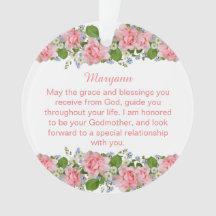 Flores Rosa Personalizadas Filha-Deus Batismo