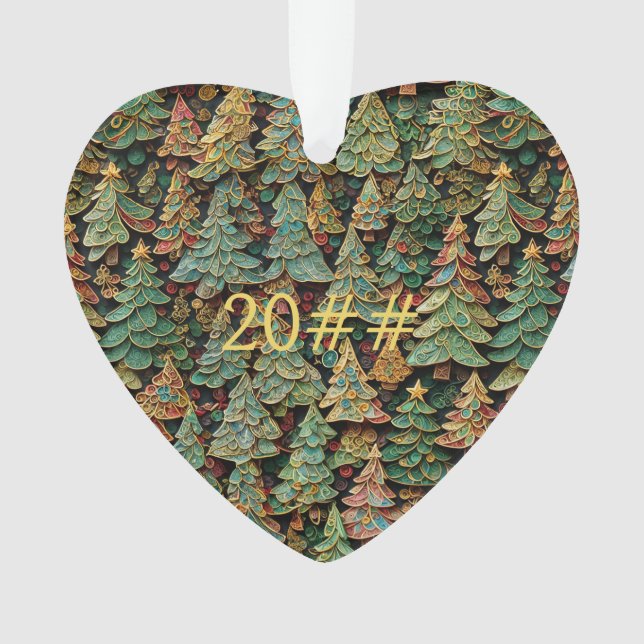 Ornamento Floresta de Árvore de Natal Whimsey (Frente)