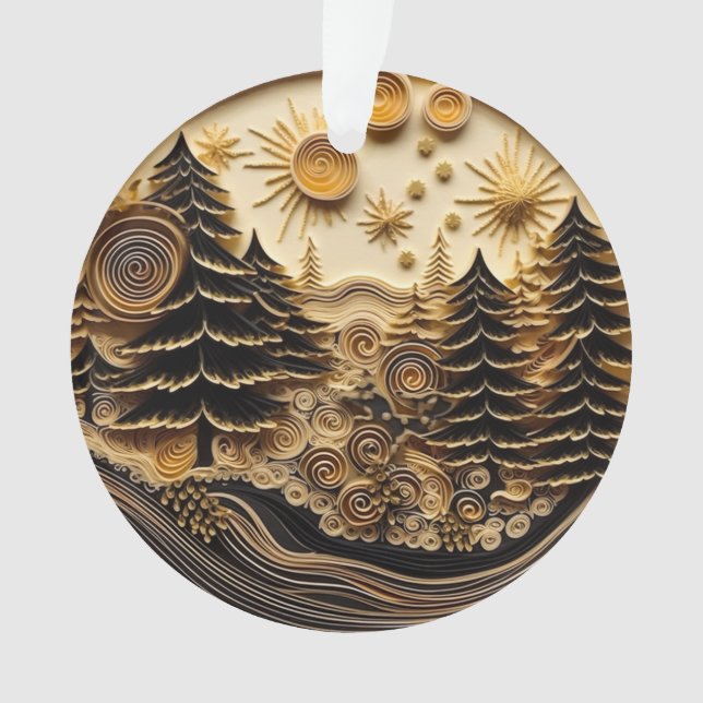 Ornamento Floresta de Efeito de Enchimento 3d (Frente)