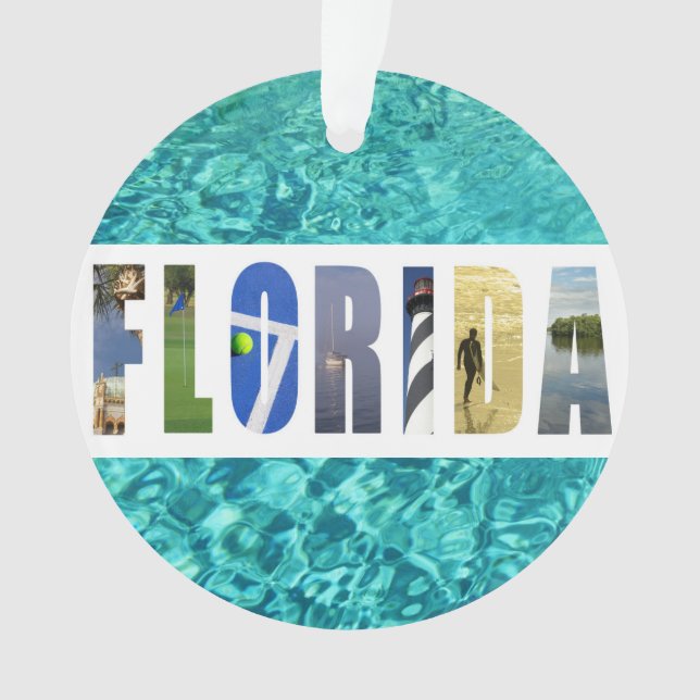 Ornamento Florida Beach Ocean Viagem Photo Christmas (Frente)