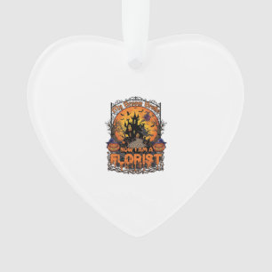Ornamento Florista de Vassoura Quebrada Halloween Bruxa Abob