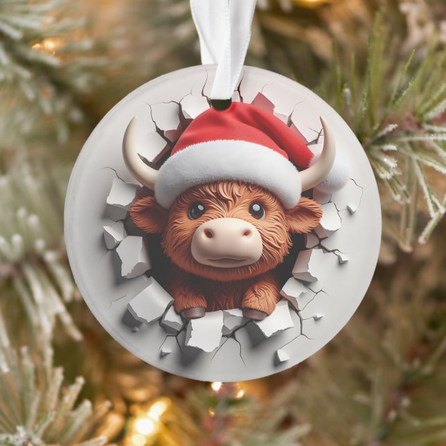 Ornamento Fluffy Highland Cow Festive Ornament (Árvore)