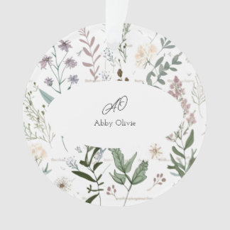 Ornamento Fluxo floral de aquarela simples