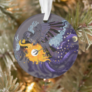 Ornamento Folclore do Céu de Raven