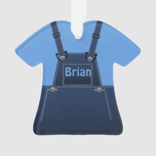 Ornamento Folhas Azuis de Cute do País Personalizadas O