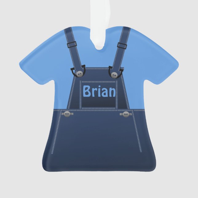 Ornamento Folhas Azuis de Cute do País Personalizadas O (Frente)