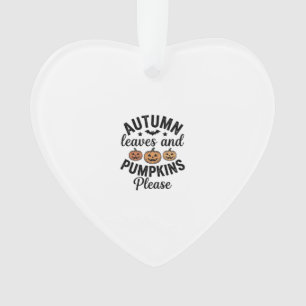 Ornamento Folhas de Outono Abóboras Por Favor Halloween Vint