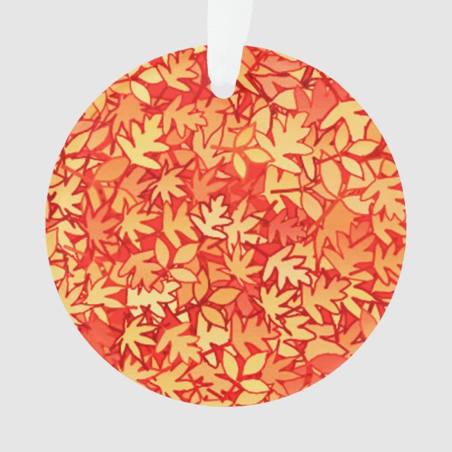 Ornamento Folhas de outono, laranja e ouro (Frente)
