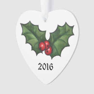 Ornamento Folhas e bagas do azevinho