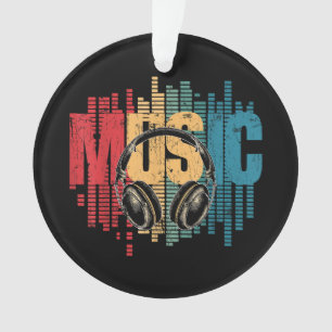 Ornamento Fones de ouvido de Vintage do Electronic Music Lov