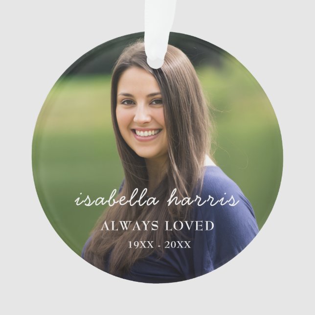 Ornamento Forever Loved Modern Photo Memorial (Frente)